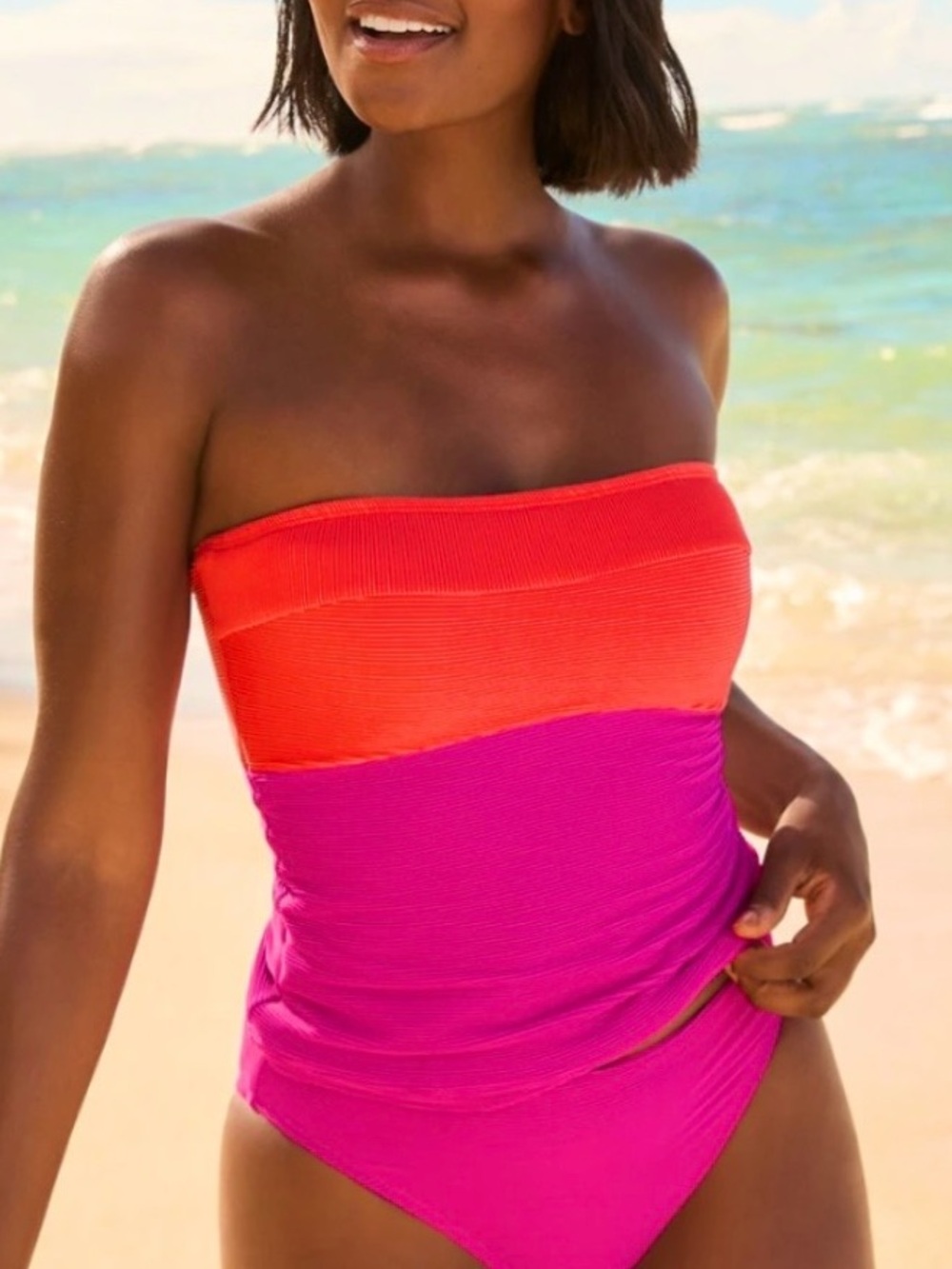 Tommy Bahama Ocean Point Colorblock Bandeau Tankini Top